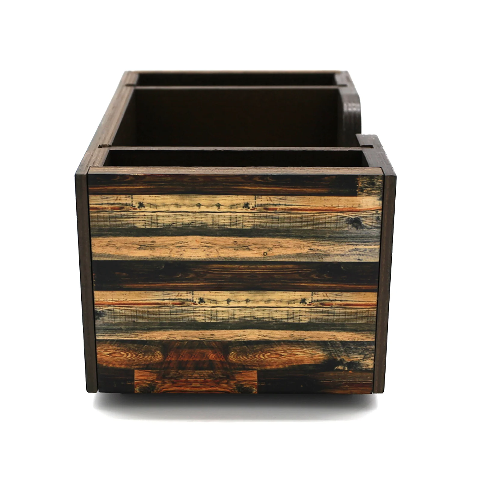 Rustic Wood Planks Wooden Bar Caddy - Image 5