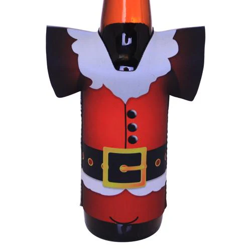 Santa Version 2 T-Shirt Style Bottle Cooler - Image 3