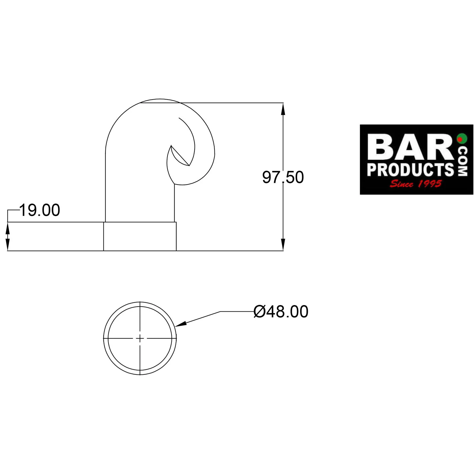 Scroll Finial Cap (Metal Options) - Image 2