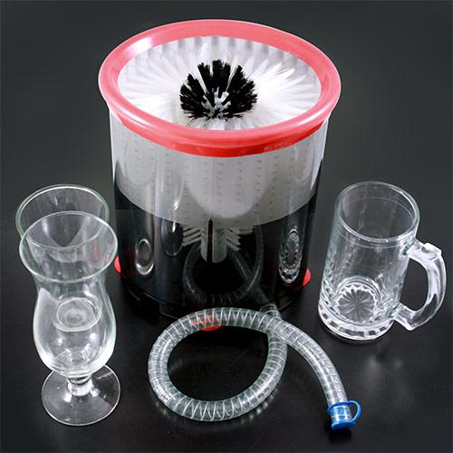 Self Contained Glass Mug Washer with Drain Hose