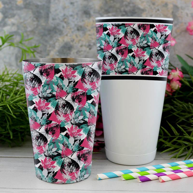 Shaker Set - Grunge Leaves Pattern - 28oz and 18oz Shaker Tins - Image 2