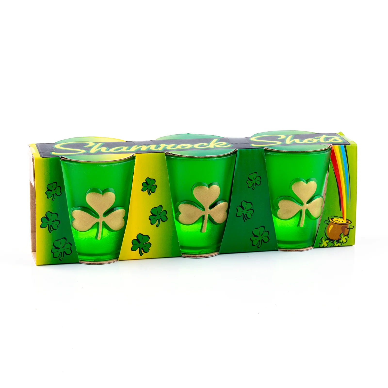Shamrock Plastic Shot Glasses - Pack of 3 - Image 4
