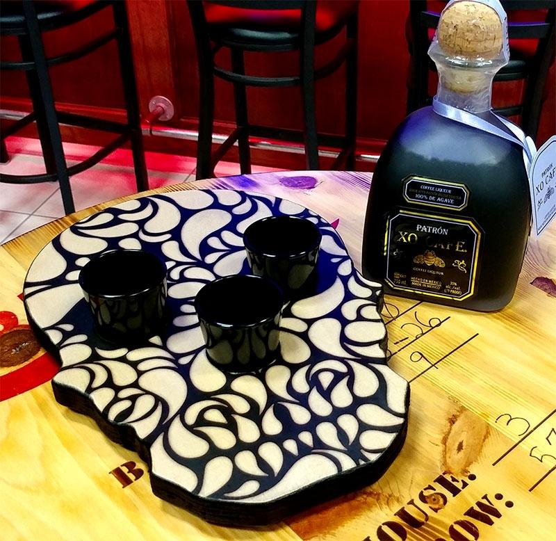 Shot Glass and Bottle Flight and Serving Tray - Elegant Skull - Image 4