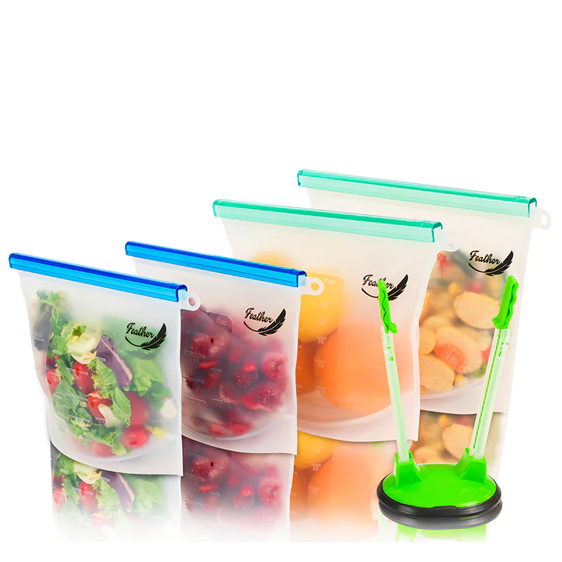 Silicone Food Storage Bags – Reusable - 4 Pack - Image 3