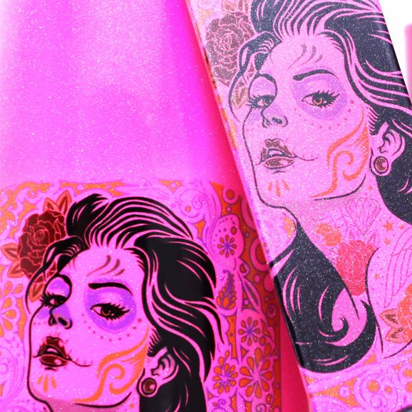 Skull Girl Neon Pink Glitter Kolorcoat™ Bar Tools - Image 2