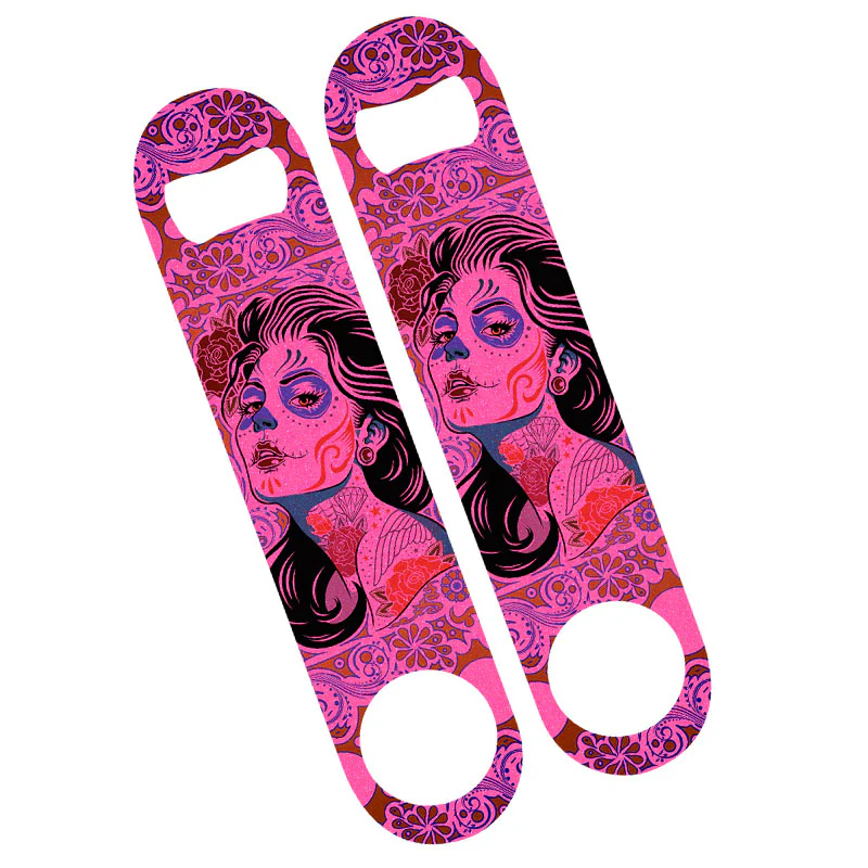 Skull Girl Neon Pink Glitter Kolorcoat™ Bar Tools - Image 4