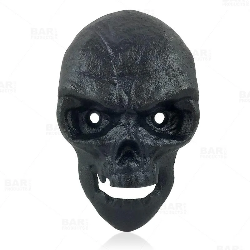 Skull Themed Wall Mounted Bottle Opener - Black