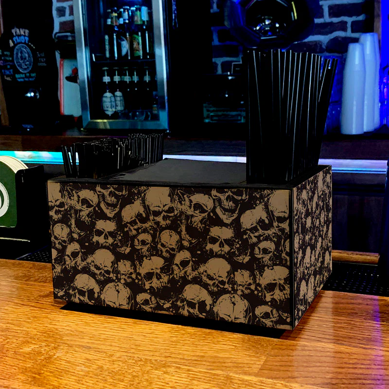 Skulls Wooden Bar Caddy - Image 2