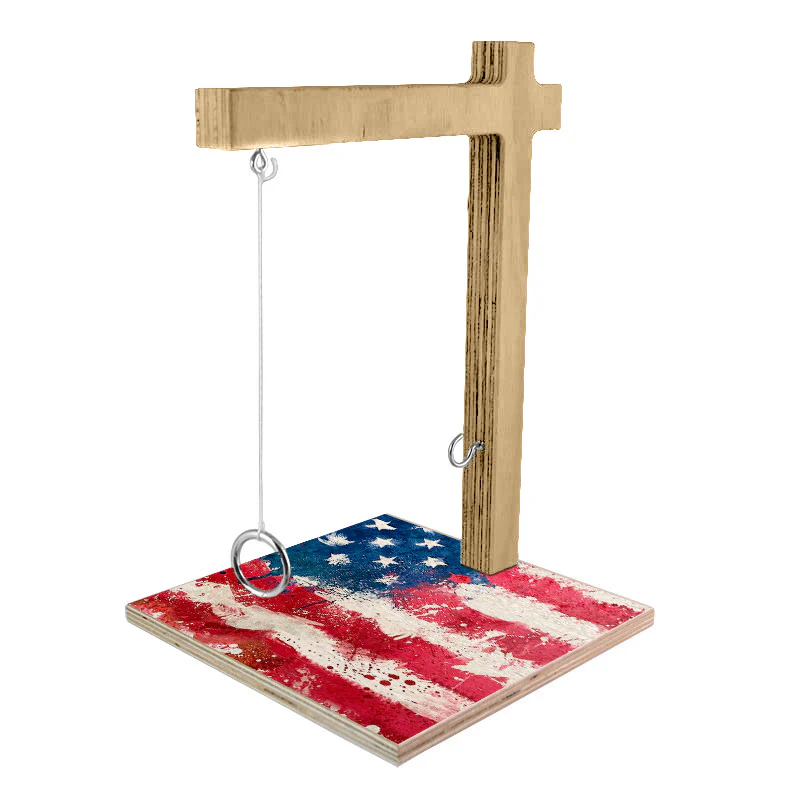 Small Tabletop Ring Toss Game - Grunge Flag - Image 3