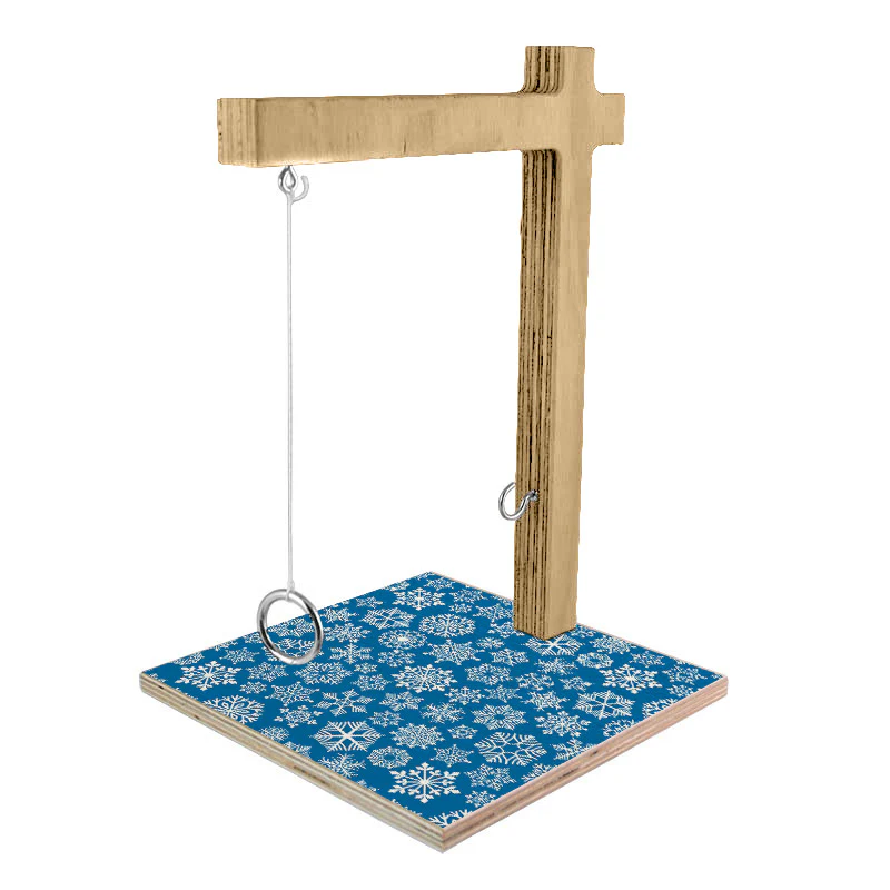 Small Tabletop Ring Toss Game - Snowflakes - Image 3