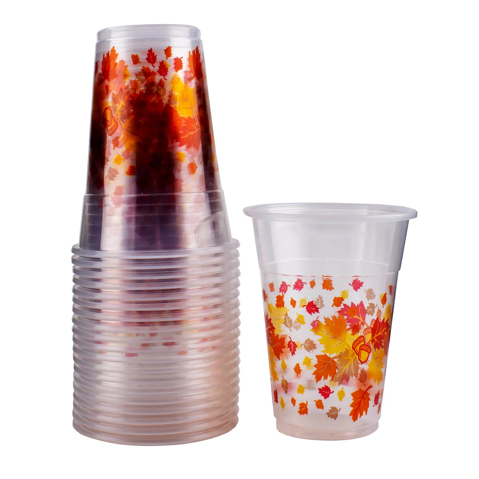 Soft Plastic Cups - 20 Ct Autumn Leaves - 16 ounce - Image 3