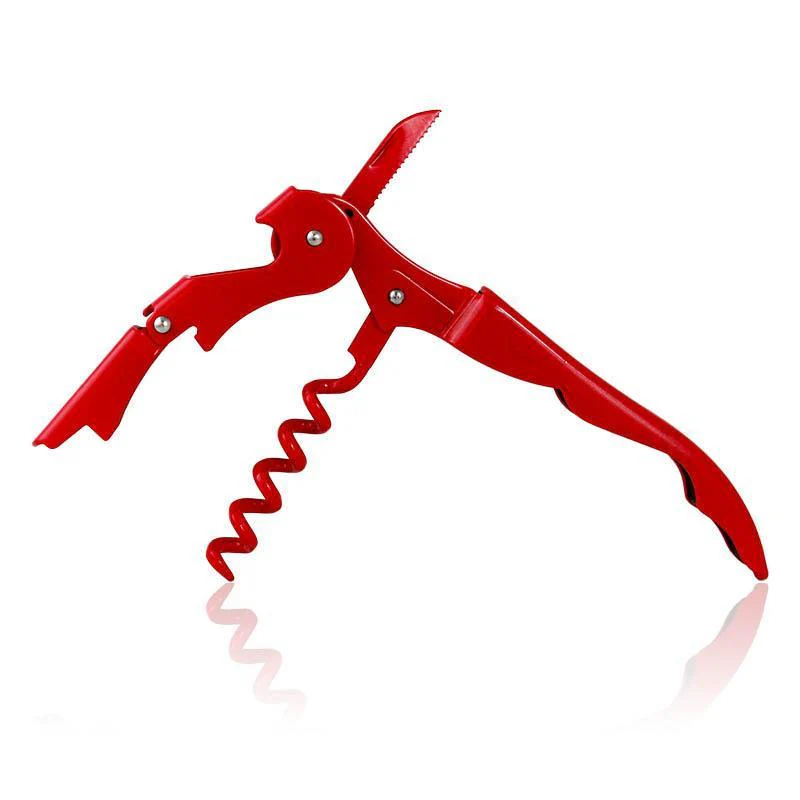 BarConic® Solid Red Double-Hinged Corkscrew with Red Worm