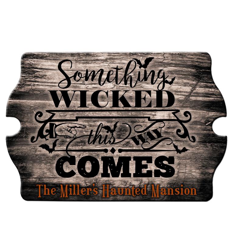 Something Wicked - Custom Tavern Shaped Wood Bar Sign