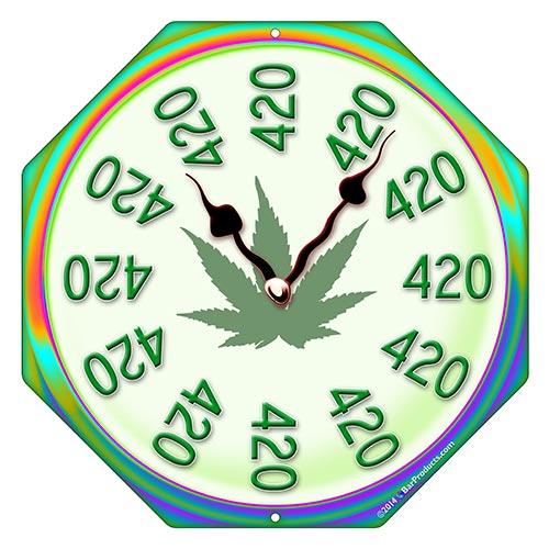 The "It's 420 Somewhere" Clock - Kolorcoat™ Metal Bar Sign