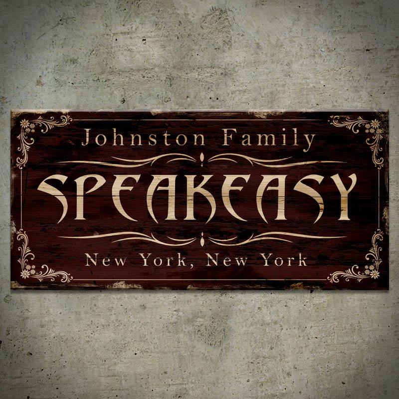SPEAKEASY - CUSTOMIZABLE Large Vintage Wooden Bar Sign - 11 3/4" x 23 3/4" - Image 3
