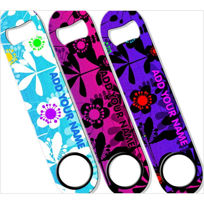 Abstract Flowers Bottle Opener – ADD YOUR NAME SPEED