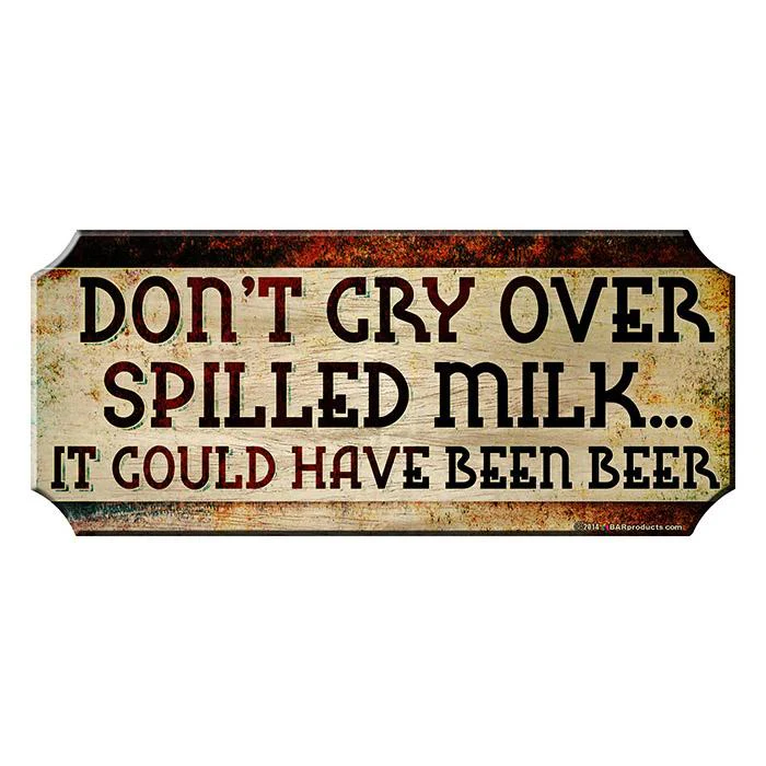 Spilled Milk - Wood Plaque Kolorcoat™ Bar Sign