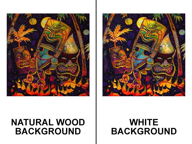 Square Wooden Table Top - Two Sizes Available - Tiki Fire Night - Image 5