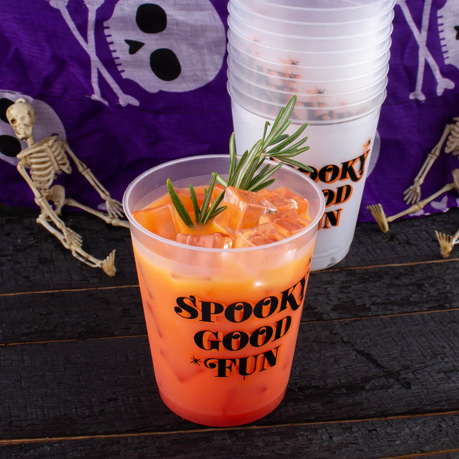 Stackable Reusable Tumblers - Spooky Good Fun Print - 16 ounce (Set of 10) - Image 3