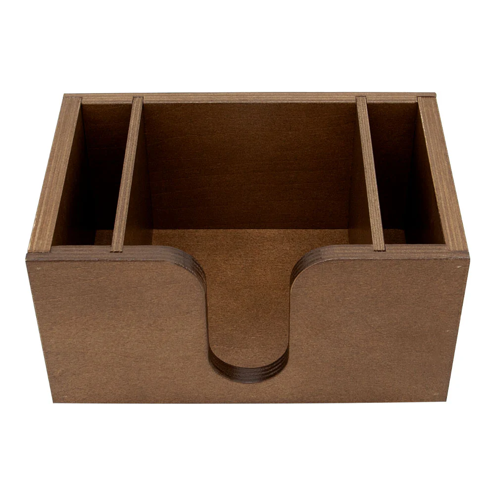 Wood Bar Caddy for Napkins, Straws, & Stirrers - Stained - Image 6