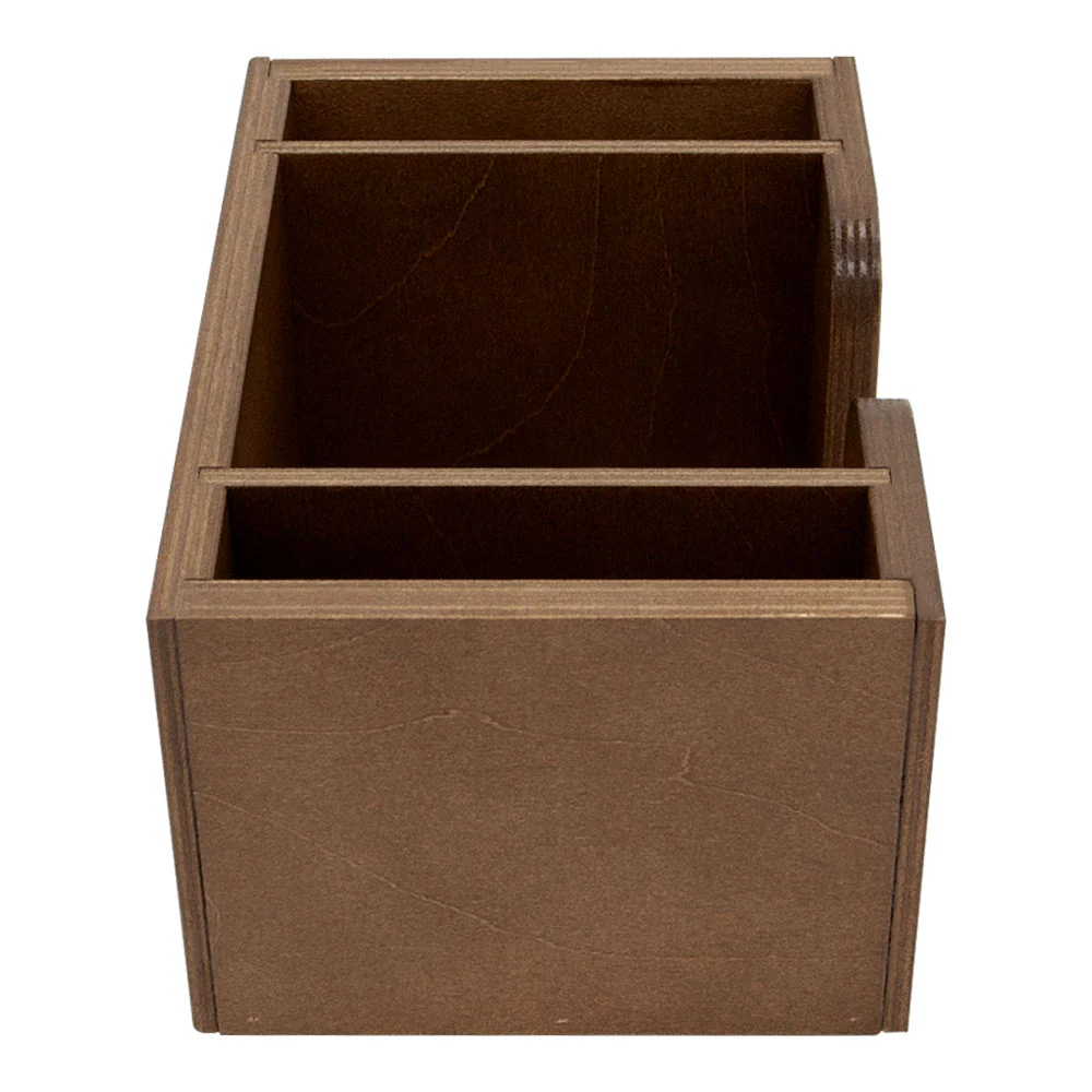 Wood Bar Caddy for Napkins, Straws, & Stirrers - Stained - Image 7