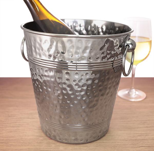 Stainless Steel Hammered Ice Bucket and Stand (Sold Separately) - Image 4