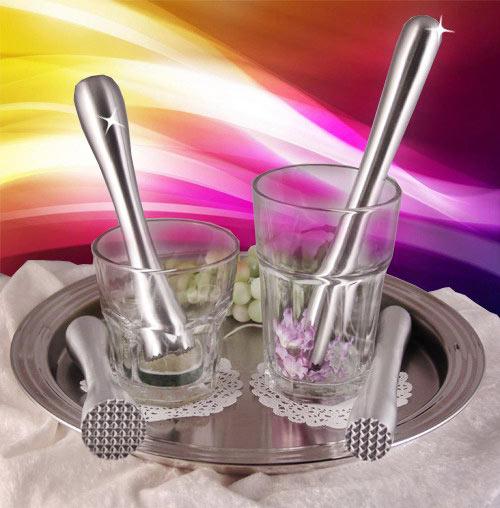 Stainless Steel Muddlers with Serrated End - Image 3