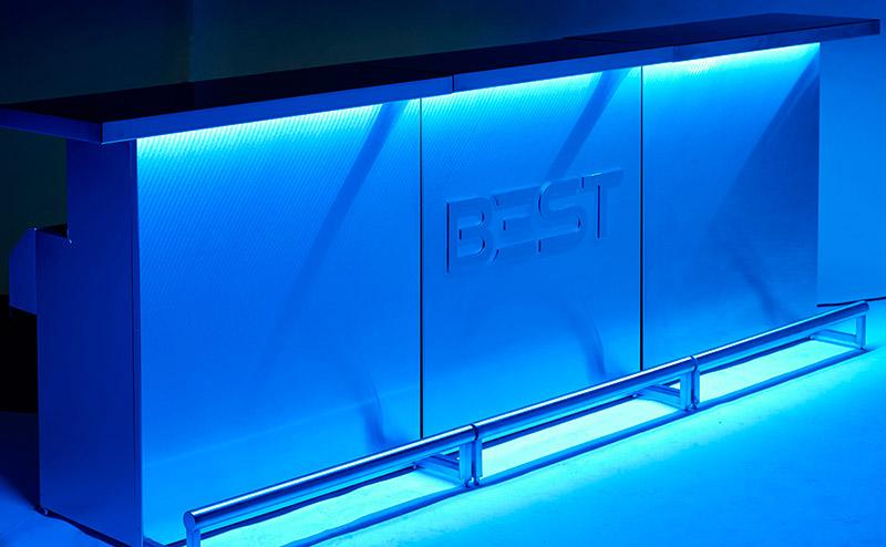 Stainless Steel Portable Bar with 3D Holographic Lighting and Integrated Ice Bin - Image 10