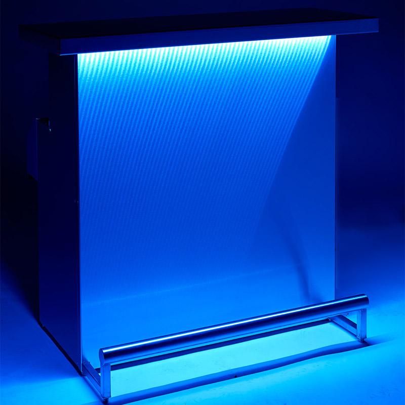 Stainless Steel Portable Bar with 3D Holographic Lighting and Integrated Ice Bin - Image 4