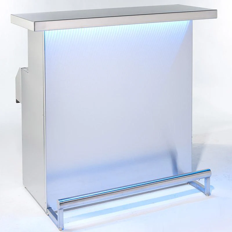 Stainless Steel Portable Bar with 3D Holographic Lighting and Integrated Ice Bin - Image 5