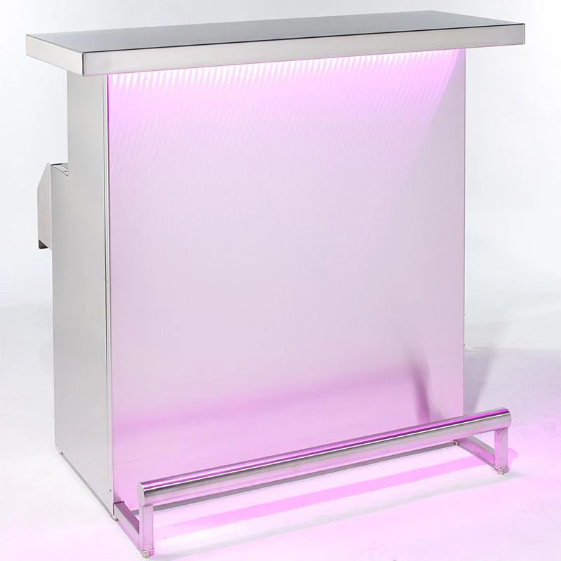 Stainless Steel Portable Bar with 3D Holographic Lighting and Integrated Ice Bin - Image 7
