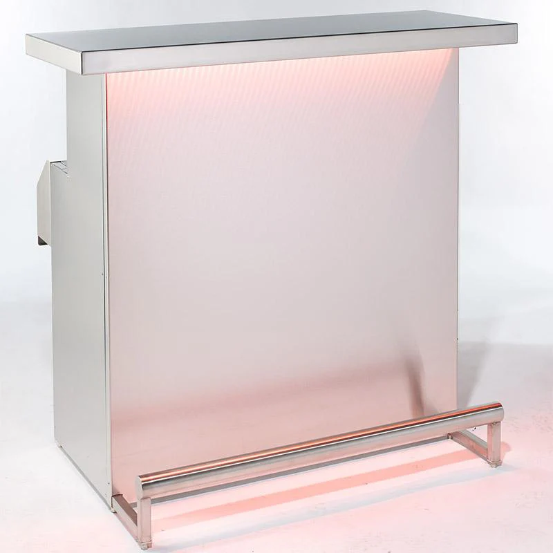 Stainless Steel Portable Bar with 3D Holographic Lighting and Integrated Ice Bin - Image 8