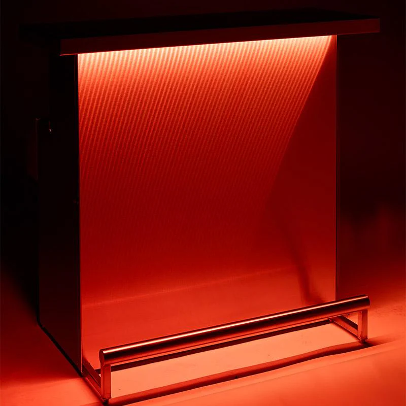 Stainless Steel Portable Bar with 3D Holographic Lighting and Integrated Ice Bin - Image 9
