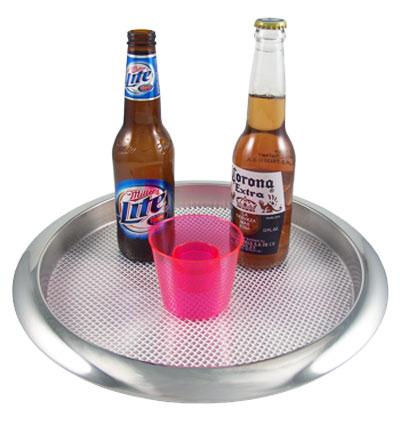 Stainless Steel Serving Tray - 12 " Diameter w/ 1" Rim (Lip)