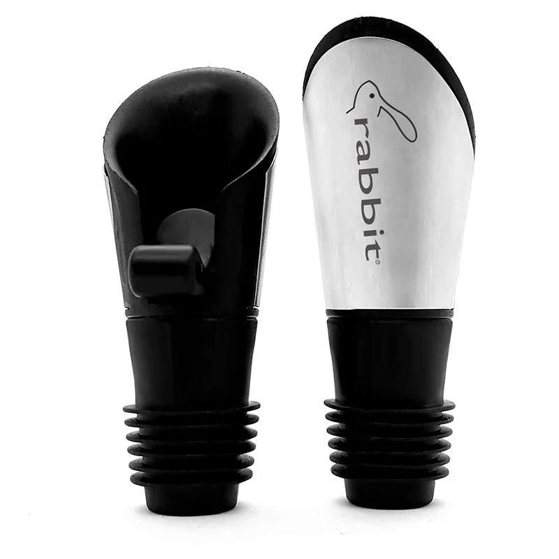 Stainless Steel Wine Pourer and Stopper - Pack of 2