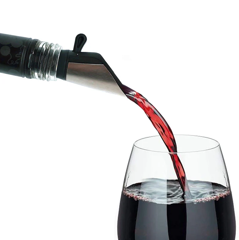 Stainless Steel Wine Pourer and Stopper - Pack of 2 - Image 2