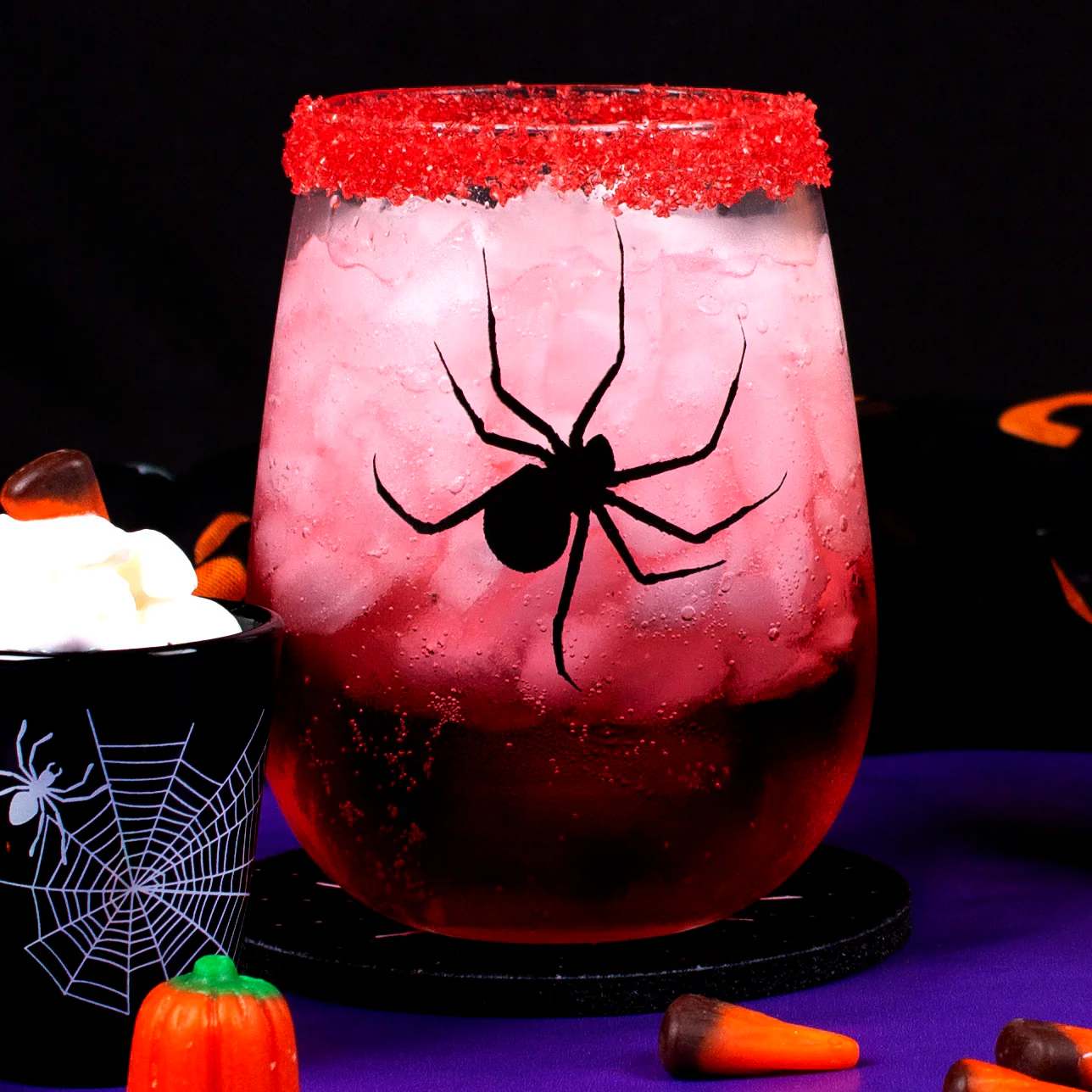 Stemless Wine / Cocktail Glass - Spider Design - 17oz - Image 3