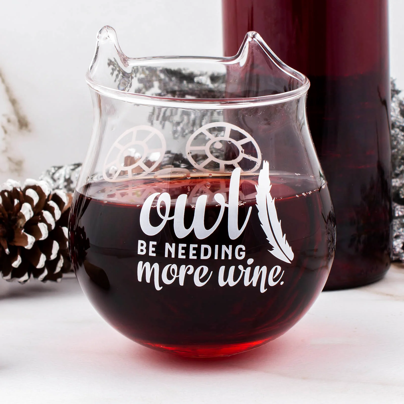 Stemless Wine Glass - 14oz - The Owl - Image 4