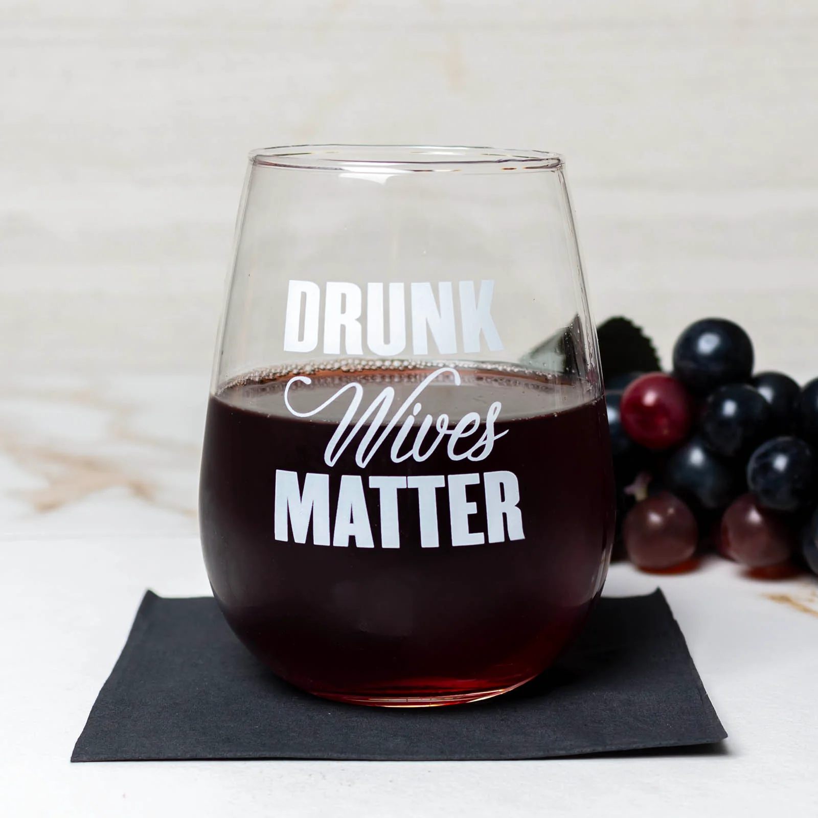 Stemless Wine Glass - Drunk Wives Matter - Image 2