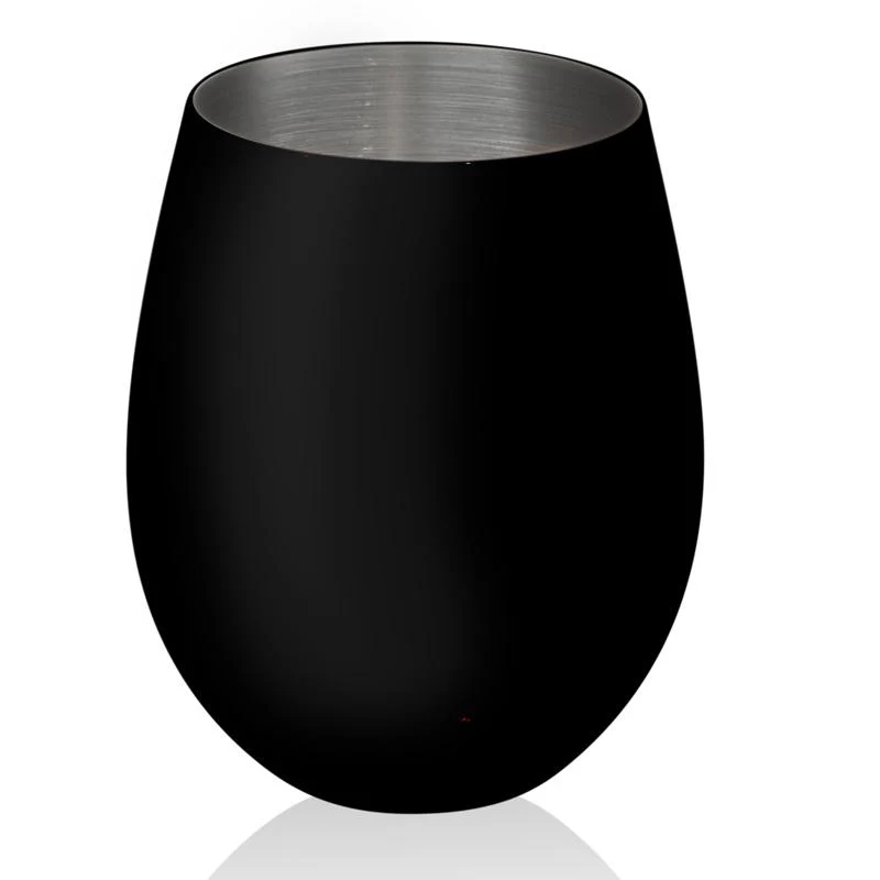 Stemless Wine Glass - Matte Black / Stainless Steel - 17 oz. - Image 4