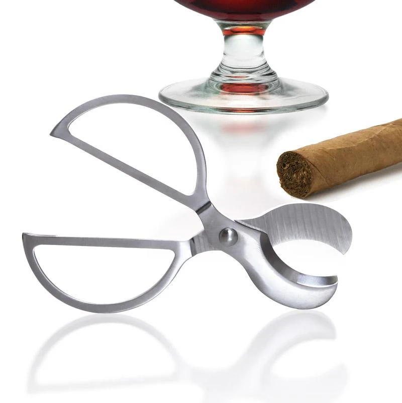 Cigar Scissors - Surgical Steel with Leather Carrying Case
