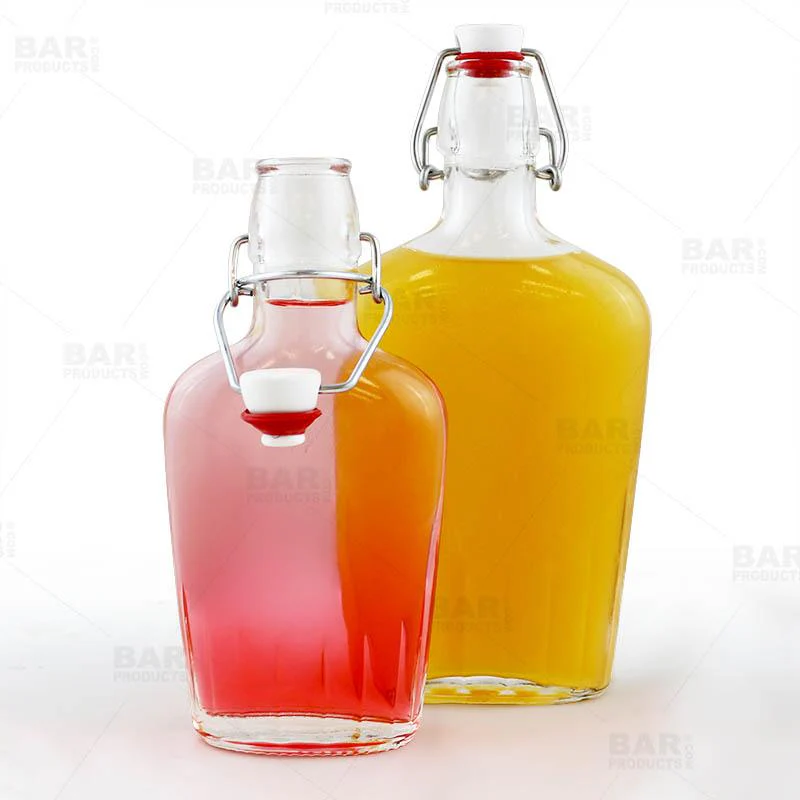 Swing Top Glass Bottle - Clear Flask - 8.5 or 17 ounce - Image 4