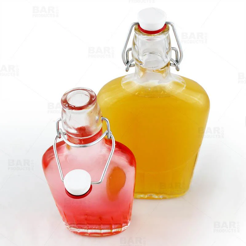 Swing Top Glass Bottle - Clear Flask - 8.5 or 17 ounce - Image 5