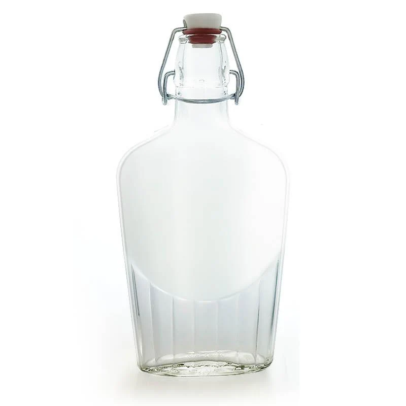 Swing Top Glass Bottle - Clear Flask - 8.5 or 17 ounce - Image 6