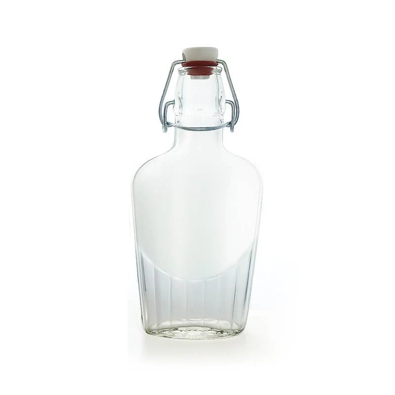 Swing Top Glass Bottle - Clear Flask - 8.5 or 17 ounce - Image 7