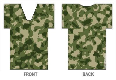 T-Shirt Style Bottle Cooler - Camo Forest - Image 2