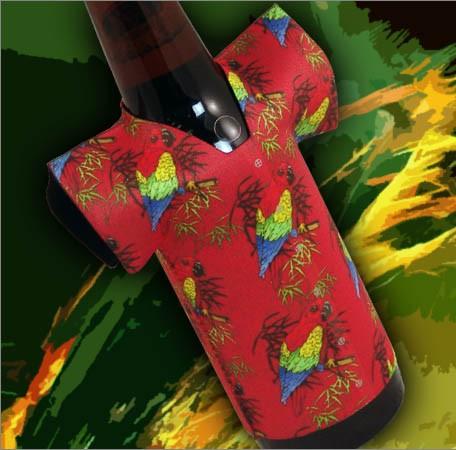 T-Shirt Style Bottle Cooler - Hawaiian Parrot