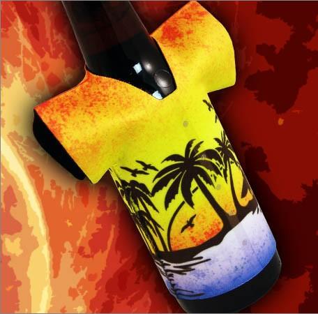 T-Shirt Style Bottle Cooler - Hawaiian Sunset