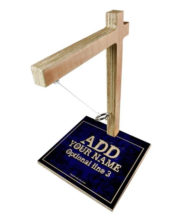ADD YOUR NAME Large Tabletop Ring Toss Game - Grunge Blue - Image 3