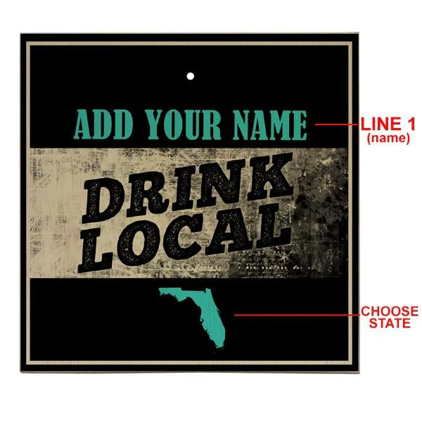 ADD YOUR NAME Large Tabletop Ring Toss Game - Drink Local - Image 2